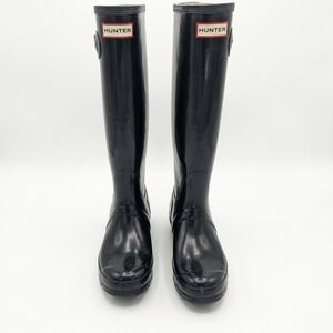 Hunter Women's Glossy Black Rain Boots